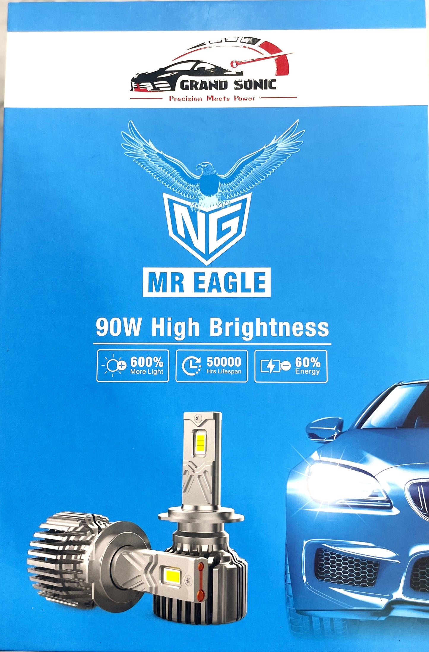 MR Eagle 90W LED Headlight Bulbs – 600% Brighter | 50,000 Hrs Lifespan | Energy Efficient | Plug & Play Upgrade