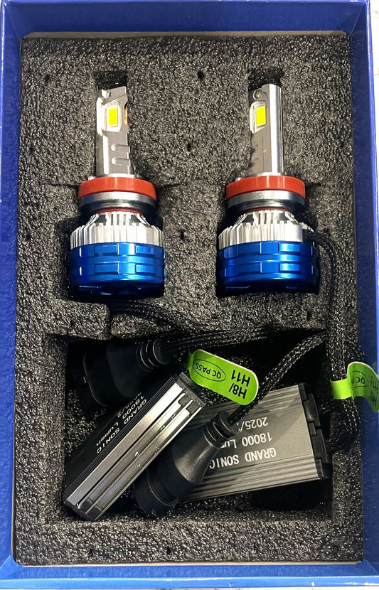 Grand Sonic 180W LED Car Headlight Bulb – Super Bright | 6500K Beam | Plug & Play | 2-Year Warranty