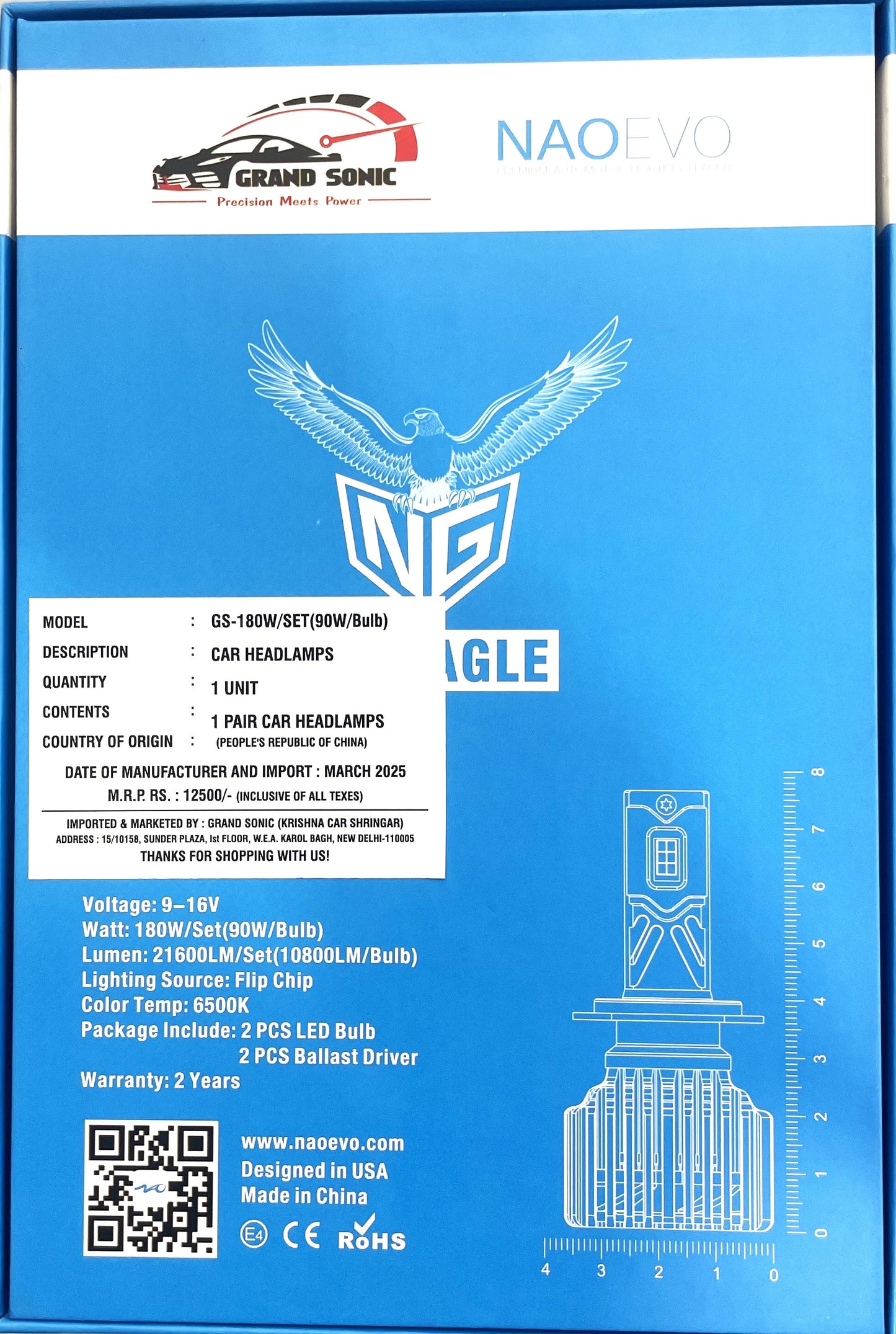 MR Eagle 90W LED Headlight Bulbs – 600% Brighter | 50,000 Hrs Lifespan | Energy Efficient | Plug & Play Upgrade