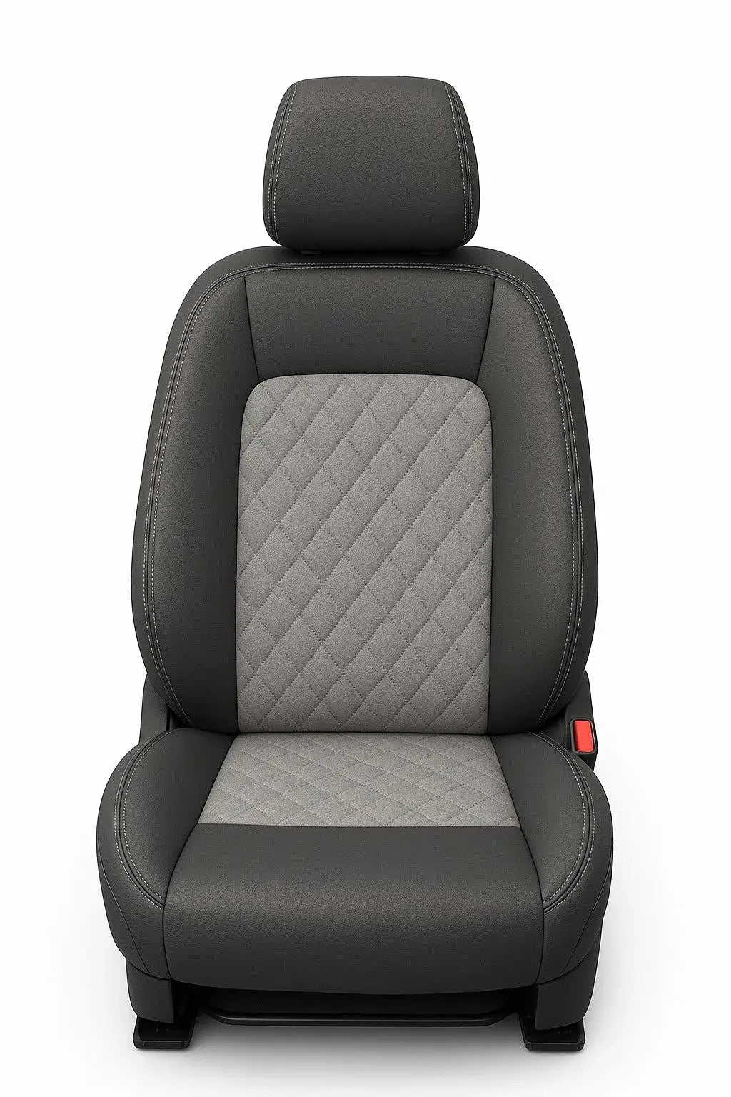 CarVista PU Leather Car Seat Covers for Tata Nexon, Custom Fit Full Set – Black & White with Silver Stitching, Waterproof, Airbag Compatible, Scratch & Wear Resistant Car Accessories